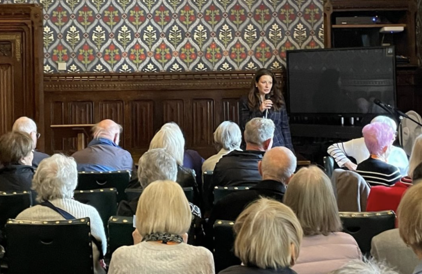 Joy speaking to Bourne End Group