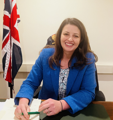 Joy at desk